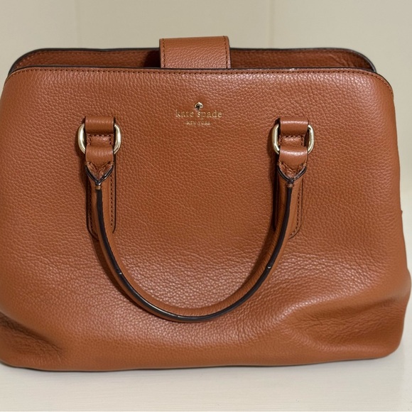 kate spade Handbags - Kate Spade Brown Leather Handbag with Gold Accents